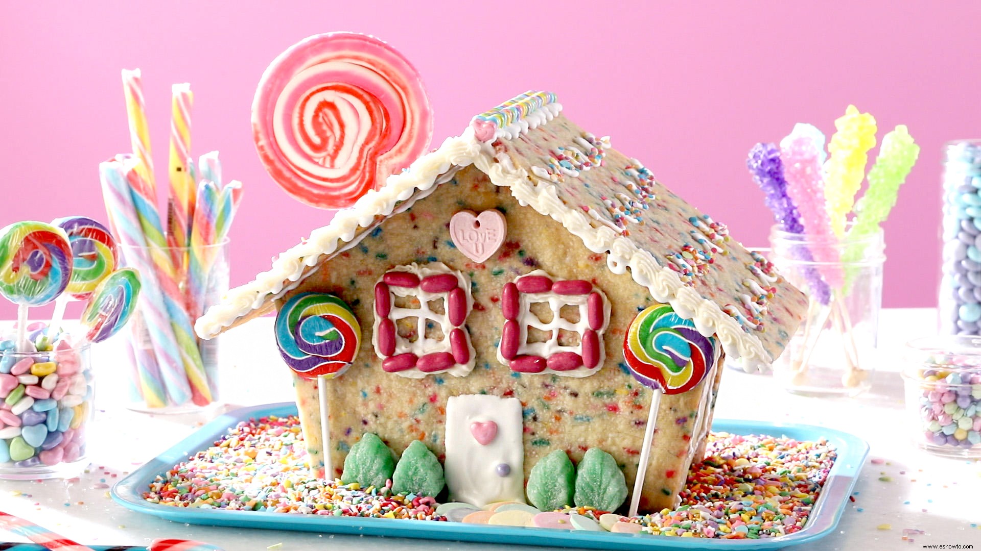 Casa de galletas de confeti 
