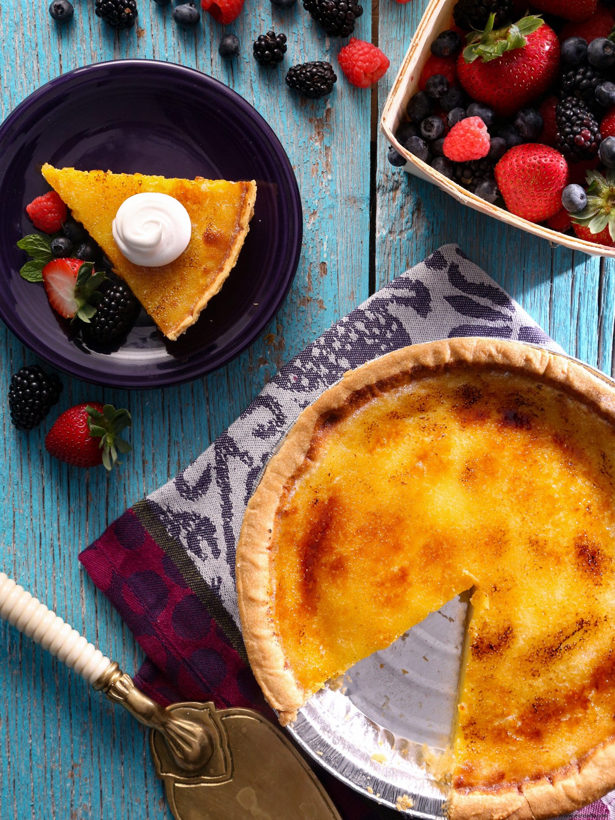 Pastel de crema brulée 