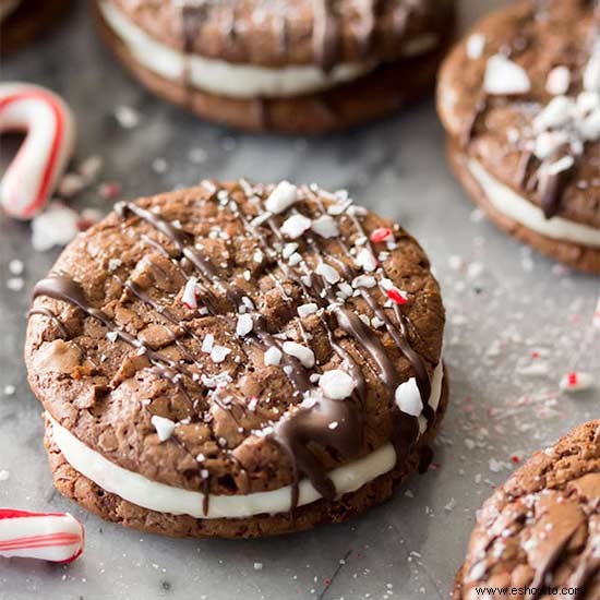 Galletas Sándwich De Chocolate Y Menta 