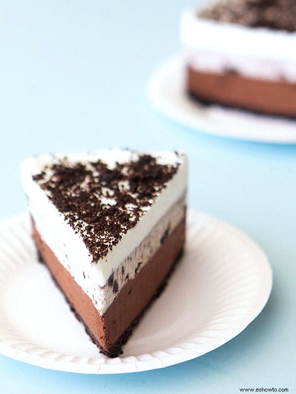 Pastel de seda de galletas y crema 