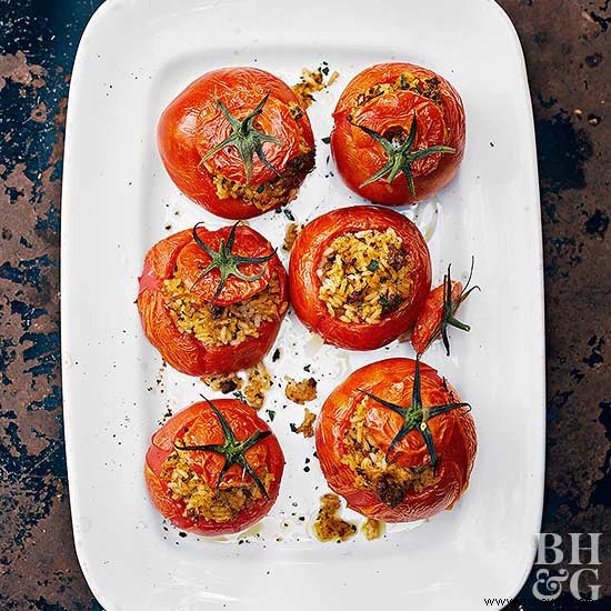 Tomates Rellenos De Arroz Sucio 