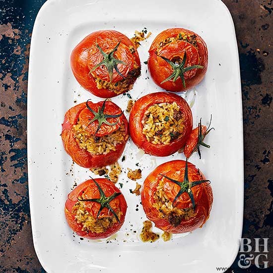 Tomates Rellenos De Arroz Sucio 