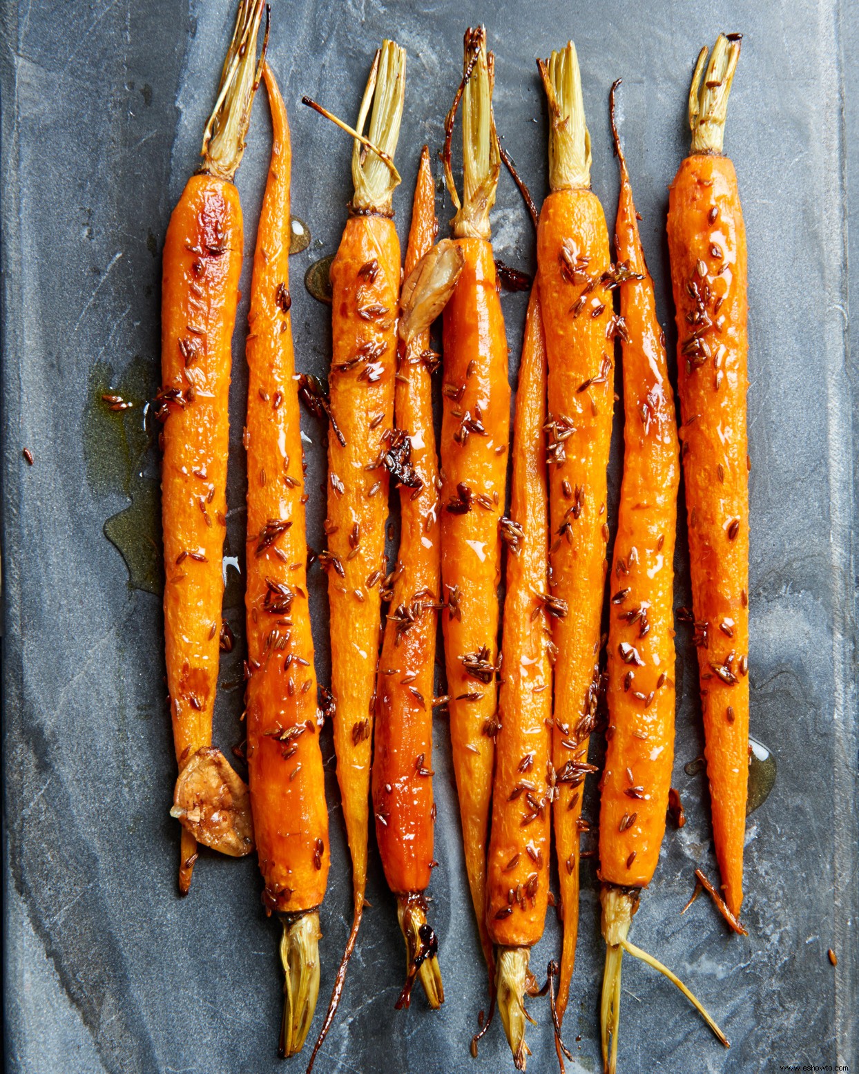 Zanahorias asadas con miel y comino 