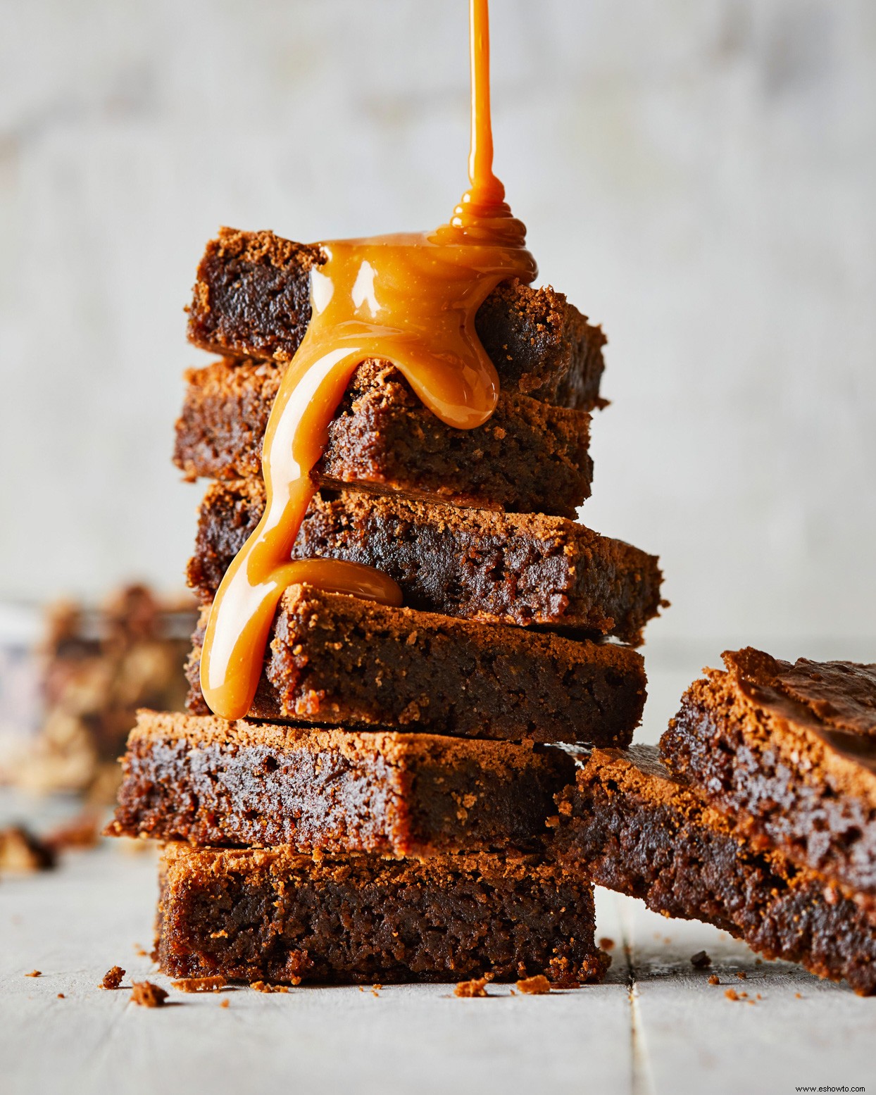 Brownies con llovizna de caramelo 