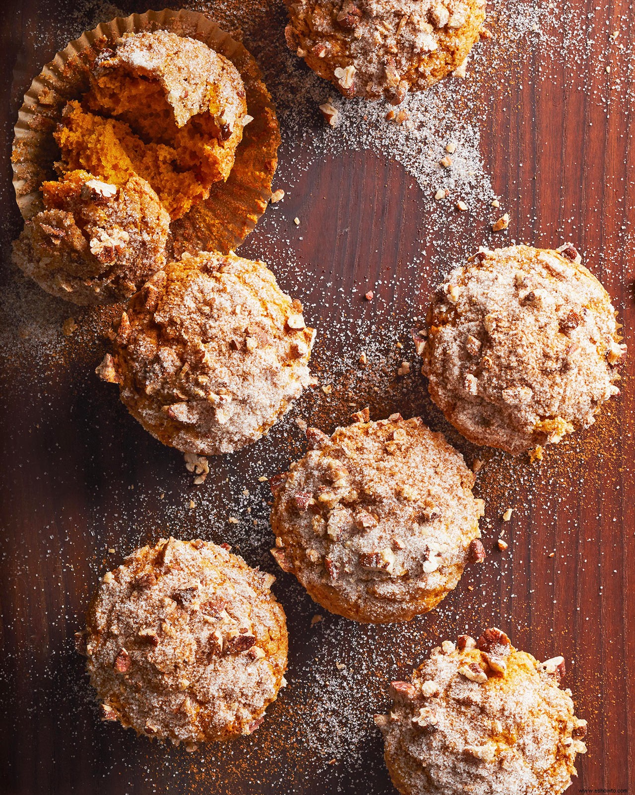 Muffins de canela, azúcar, bourbon y calabaza 