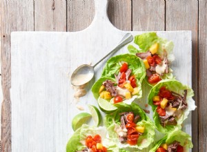 Wraps de Lechuga con Carne de Res Especiada, Salsa de Miso y Yogur: Receta Saludable