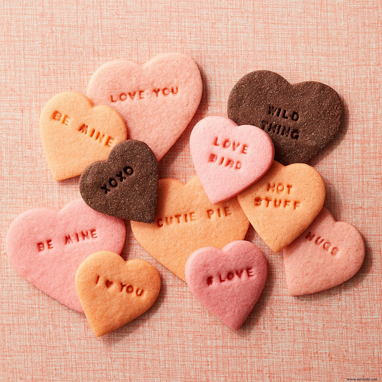 Galletas recortadas de corazón de conversación 