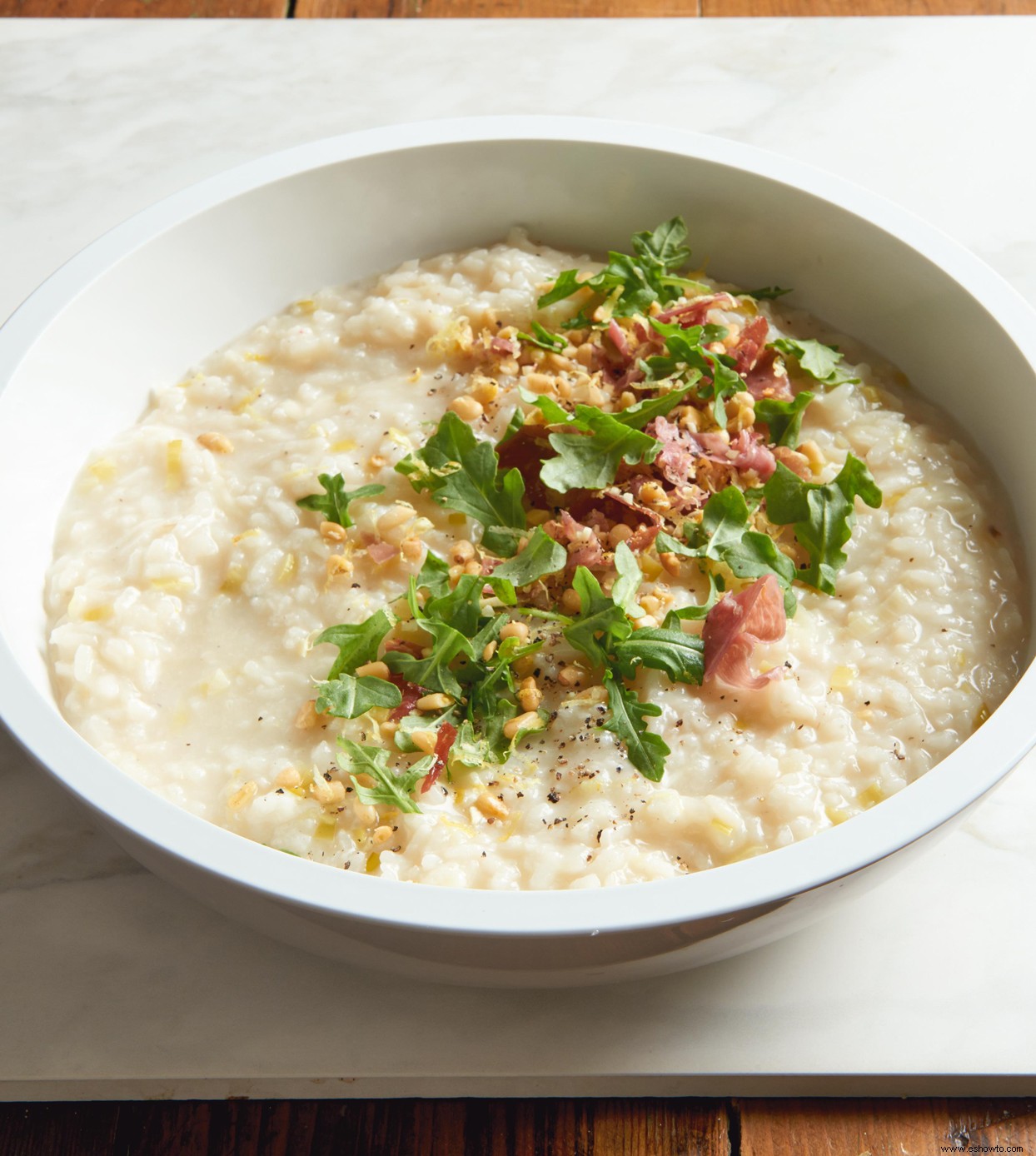 Risotto de gruyère con rúcula gremolata 