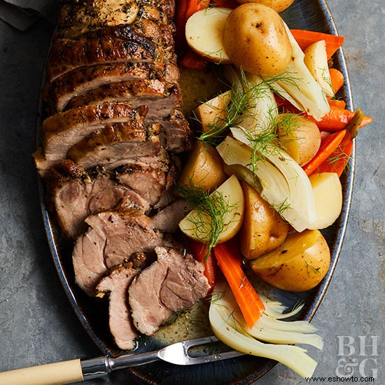 Cena de cerdo italiano al horno holandés 