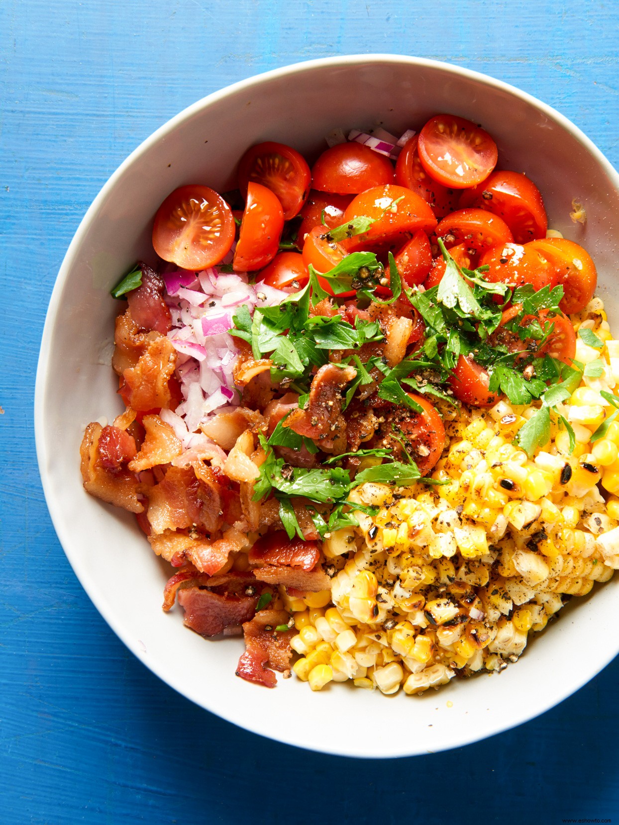 Ensalada De Tocino, Maíz Y Tomate 