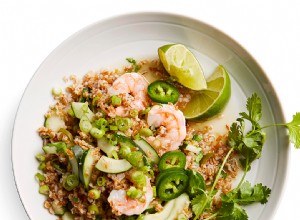 Bulgur de cilantro y jengibre con camarones 