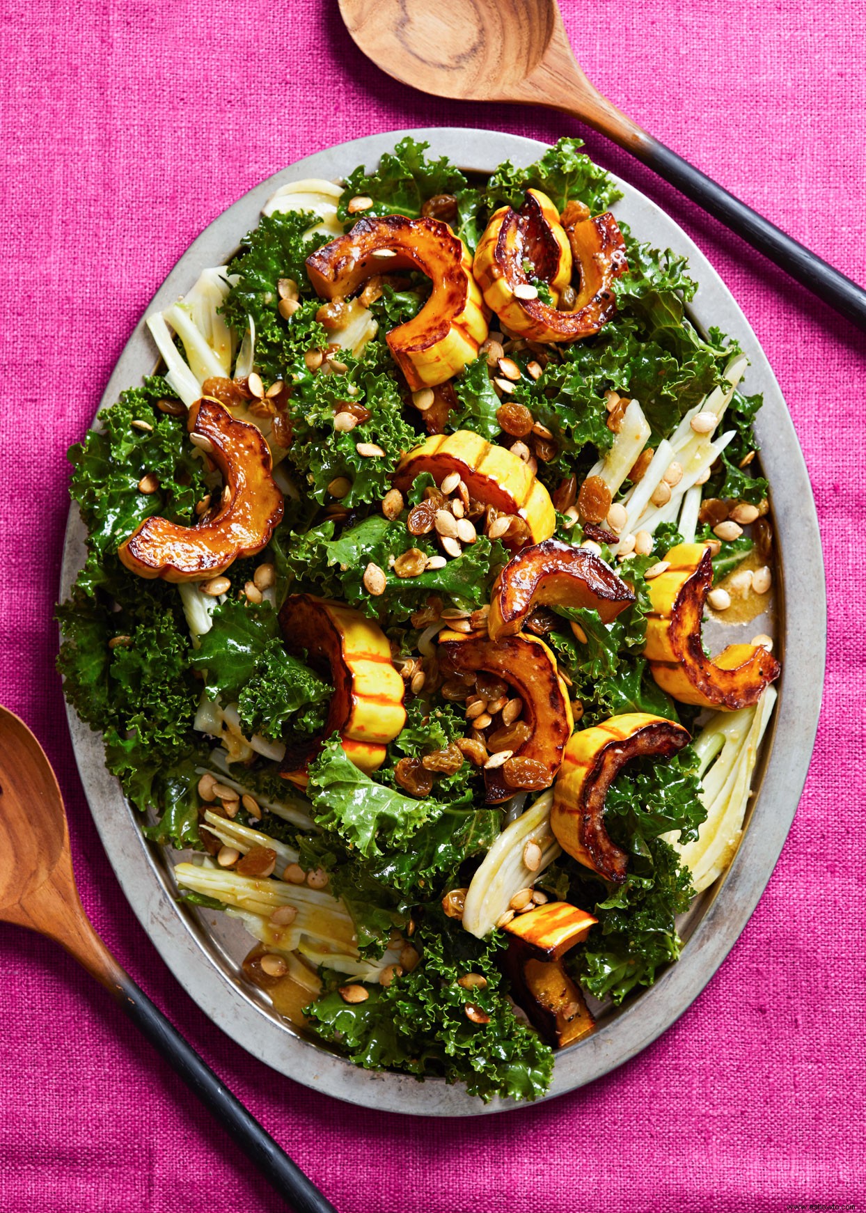 Ensalada De Kale, Hinojo Y Delicata Asada 