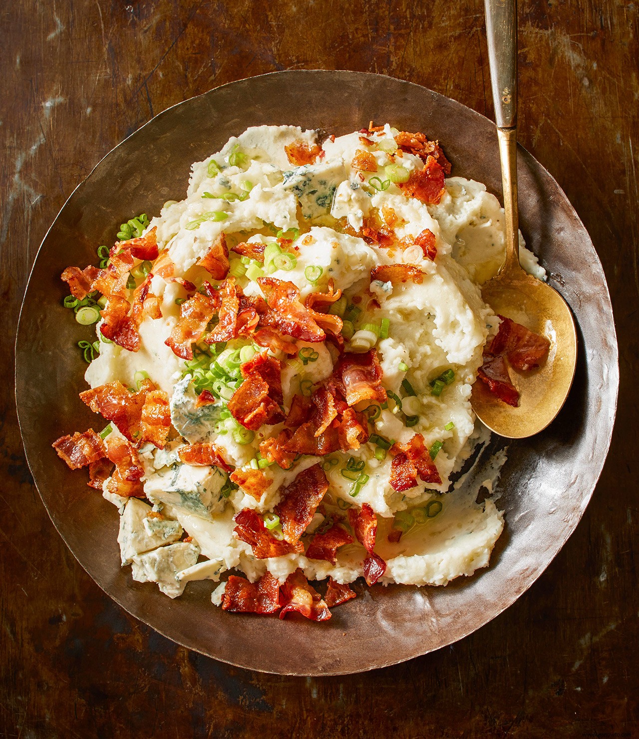 Puré De Papas Con Tocino Y Queso Azul 