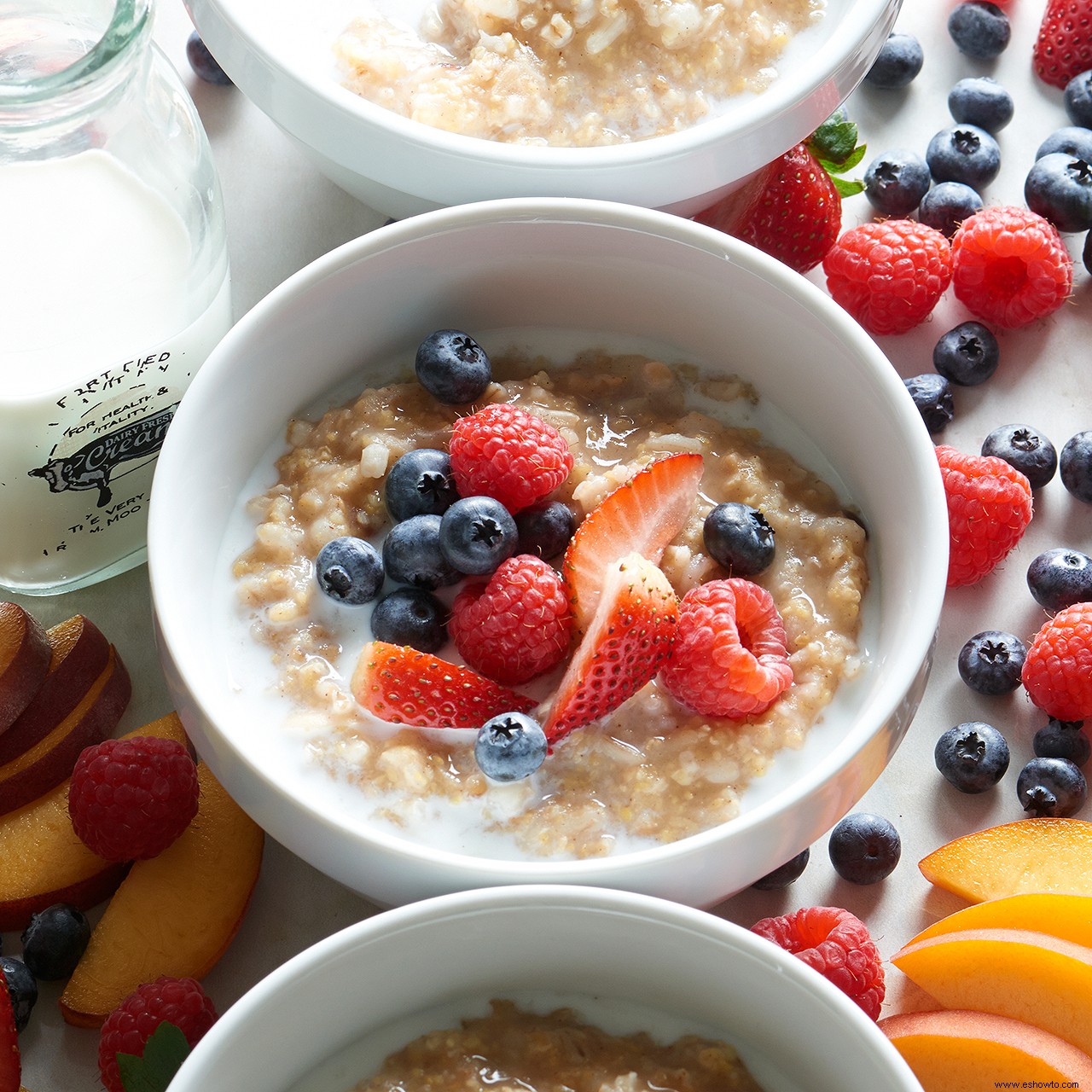 Cereal de desayuno multigrano con miel y almendras en olla a presión 