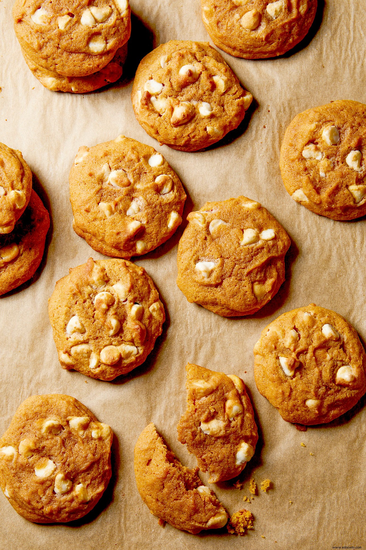 Galletas de calabaza con chispas de chocolate blanco 