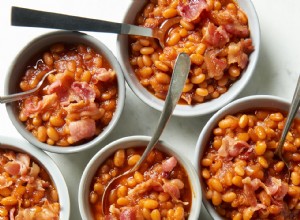 Frijoles horneados con albaricoque y tocino en olla a presión 