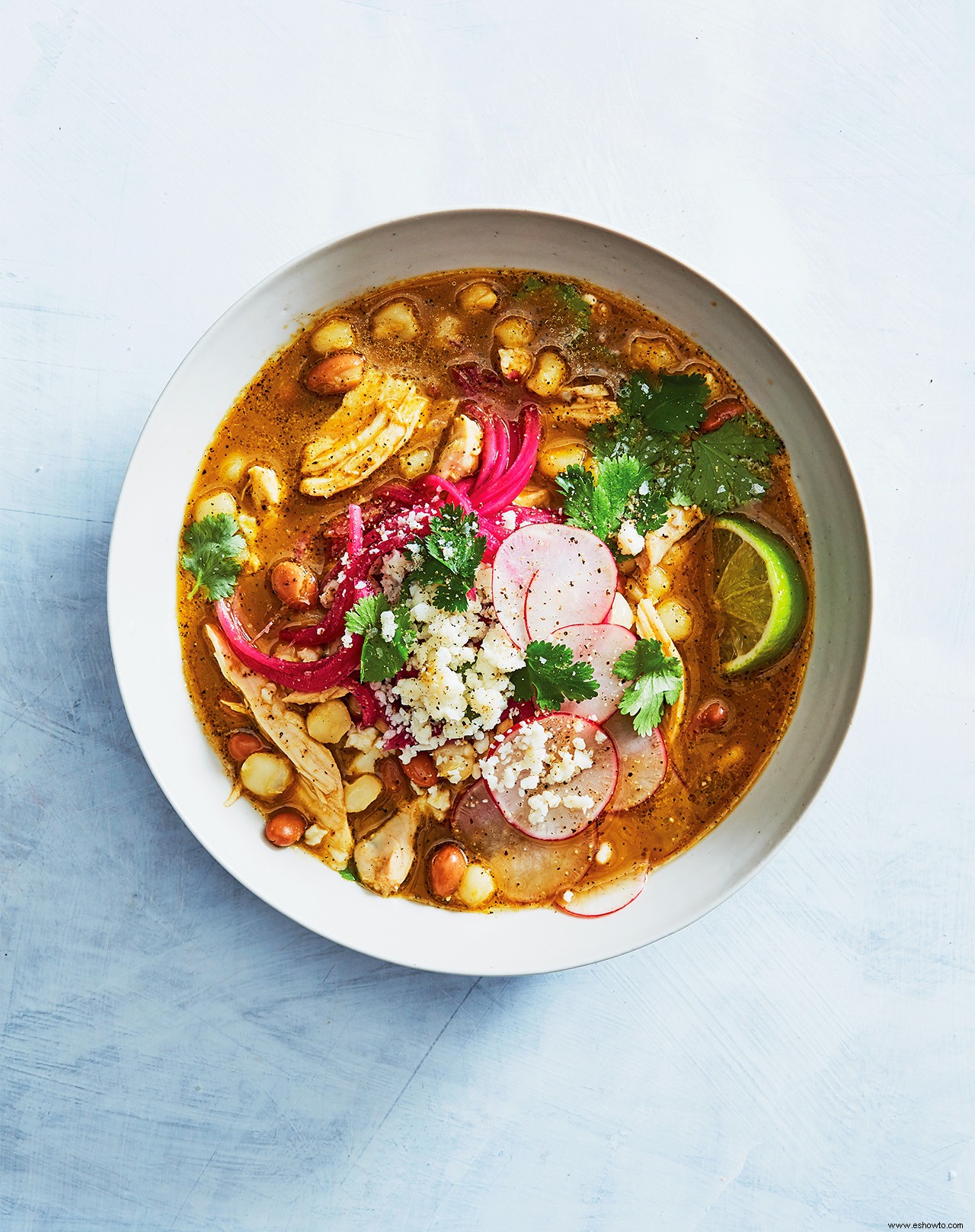 Pozole con Frijoles Pintos y Queso Fresco 