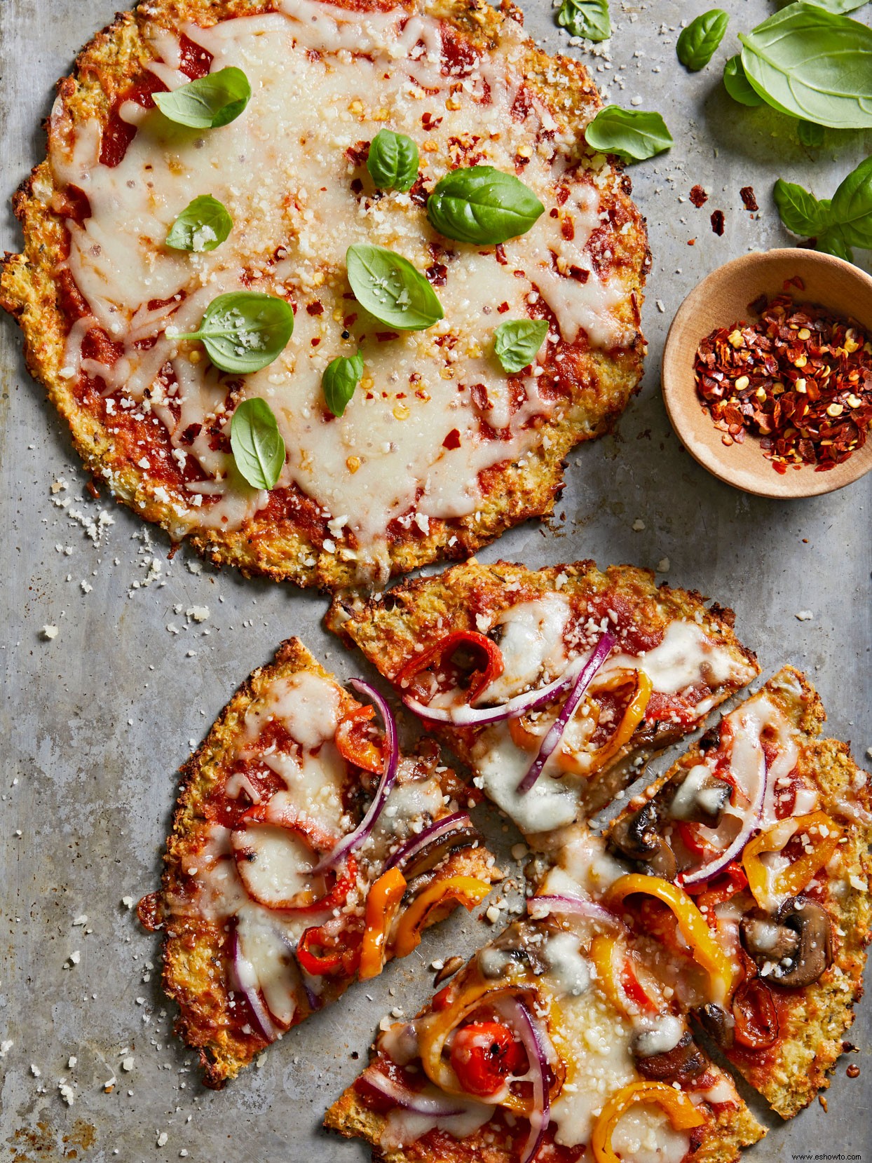 Minipizzas de coliflor 