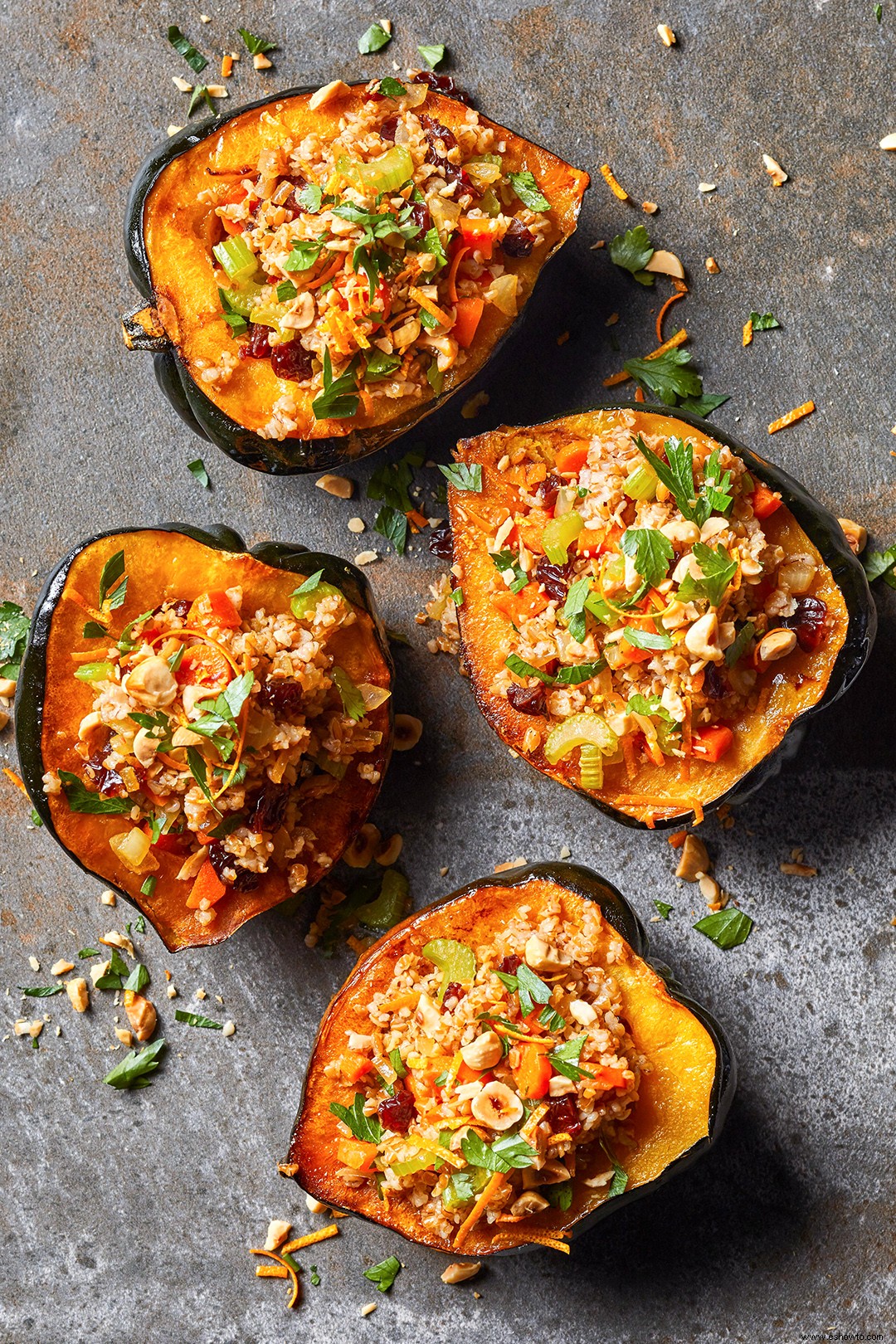 Calabaza Bellota Rellena De Bulgur 