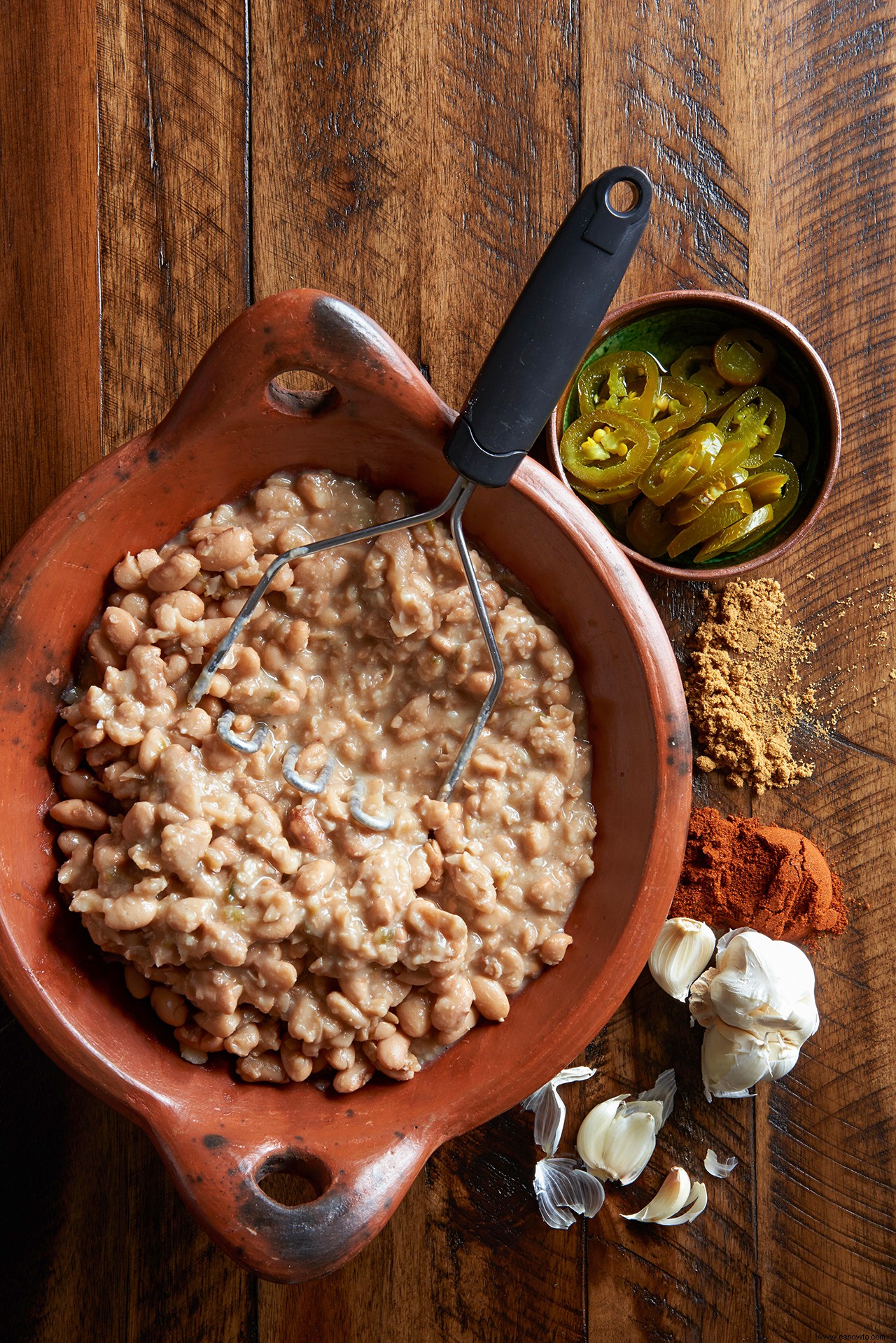 Frijoles refritos en olla a presión 