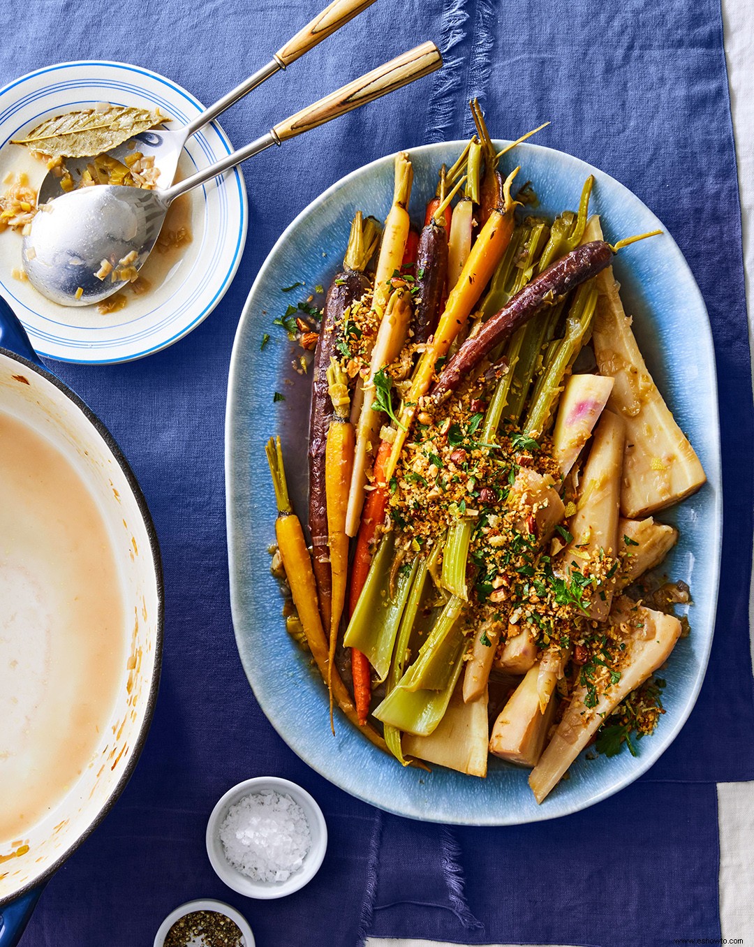 Verduras estofadas y puerros caramelizados 