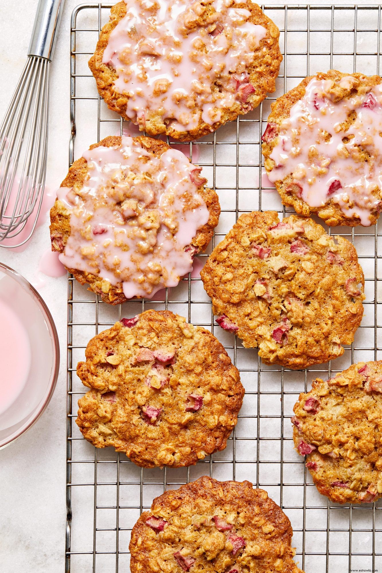 Galletas heladas de avena y ruibarbo 