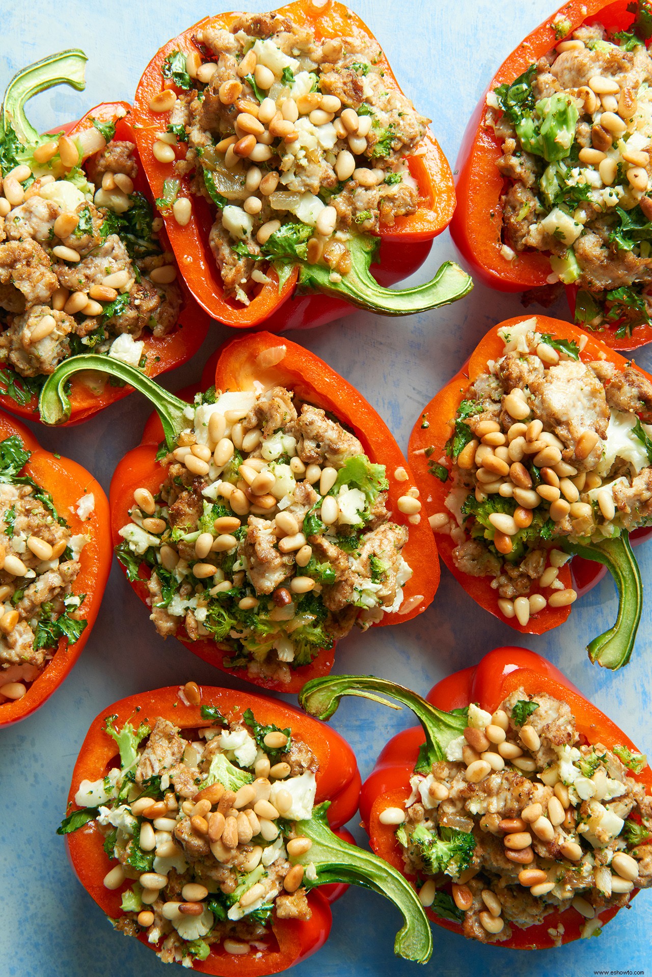 Pimientos Rellenos De Arroz Con Brócoli Paleo 