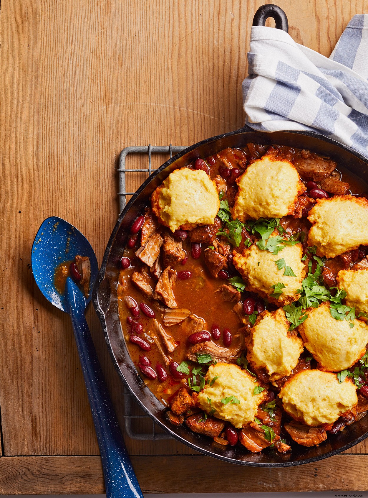 Sartén de puerco desmenuzado con chili 