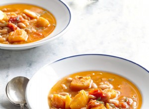 Receta de Sopa de Calabaza Butternut y Frijoles Blancos con Romero y Tomates