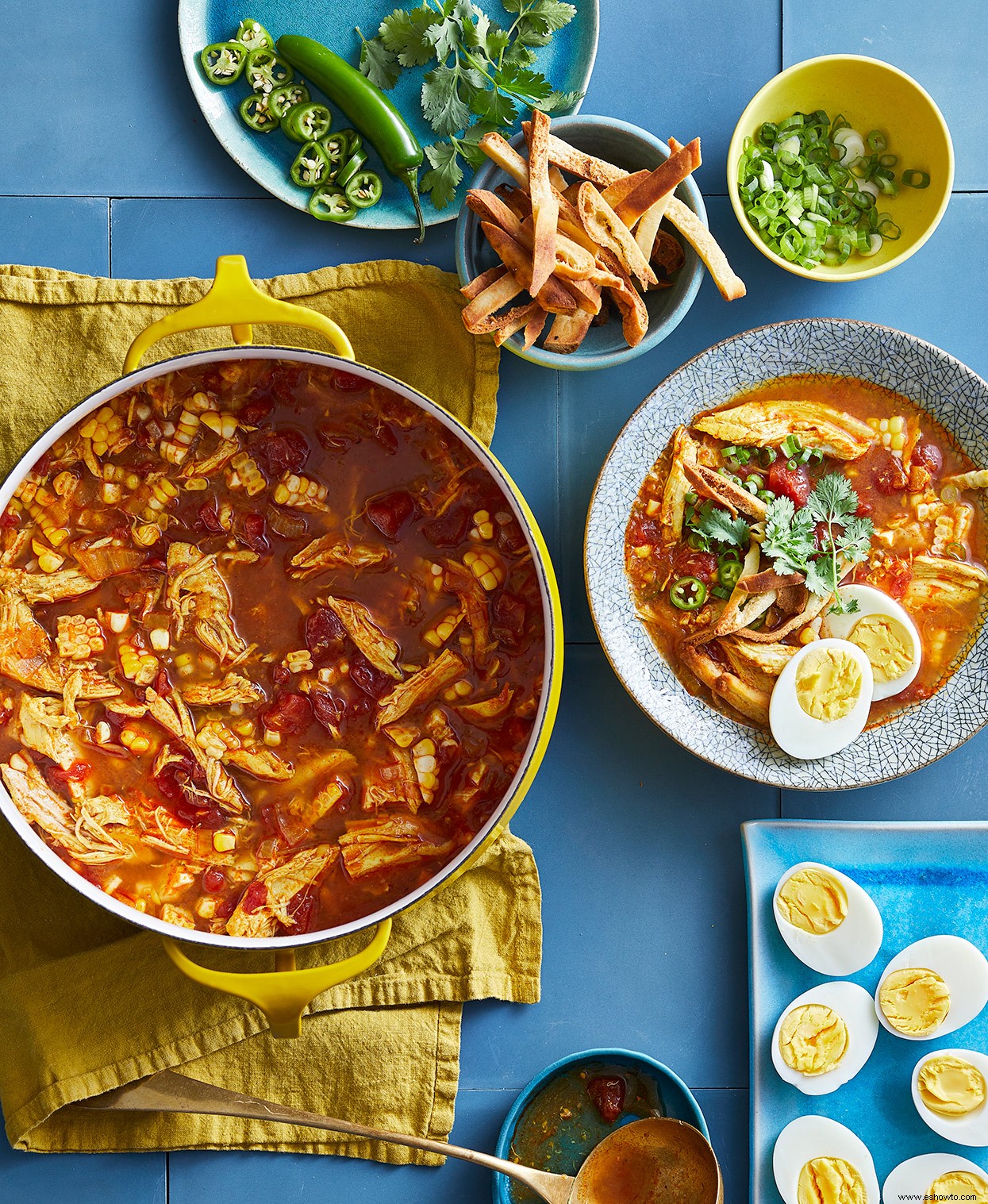 Sopa de Pollo y Pan Tostado 