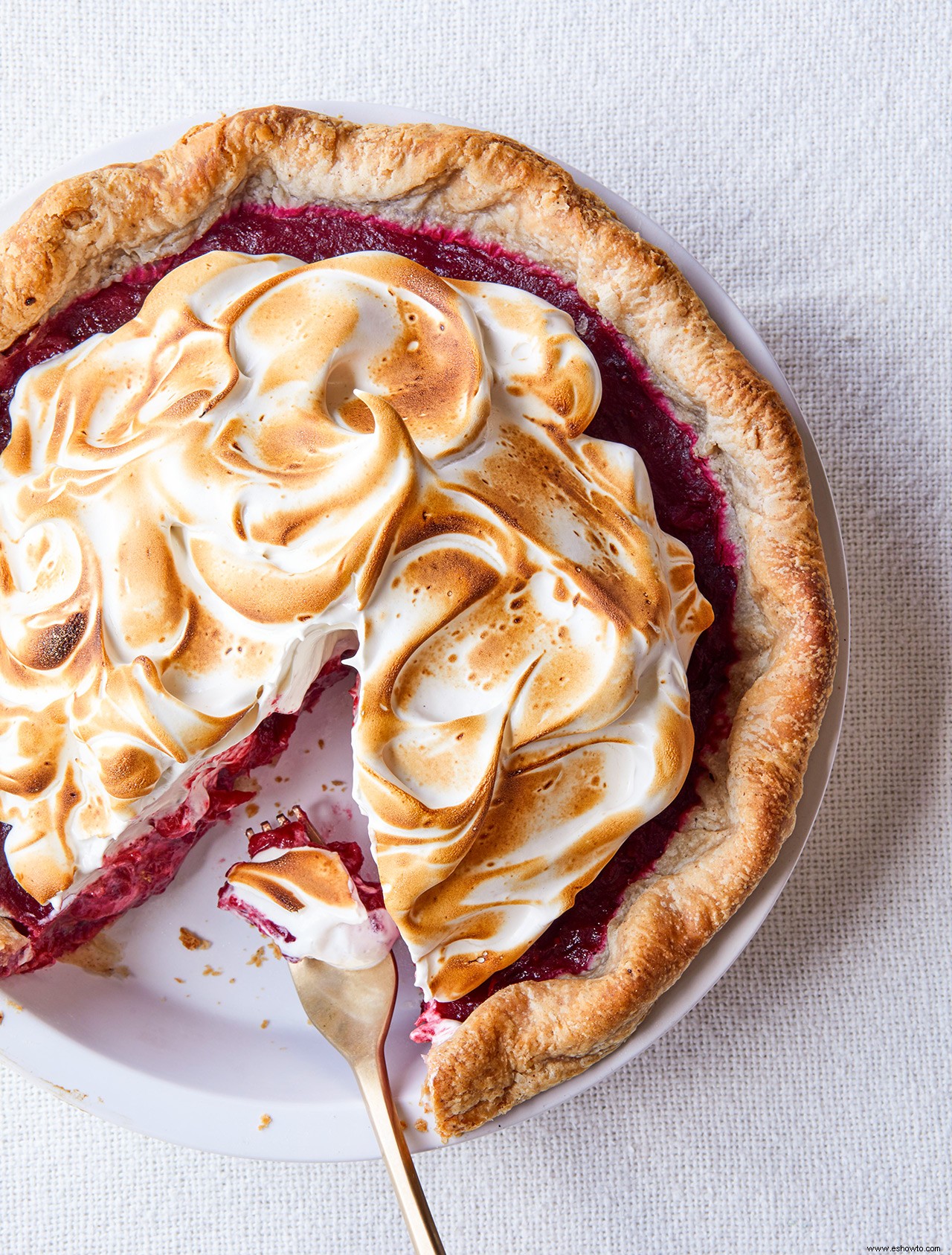 Tarta de arándanos con merengue de miel 