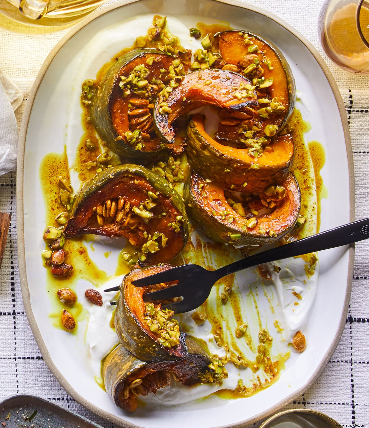 Calabaza asada con pistachos especiados 