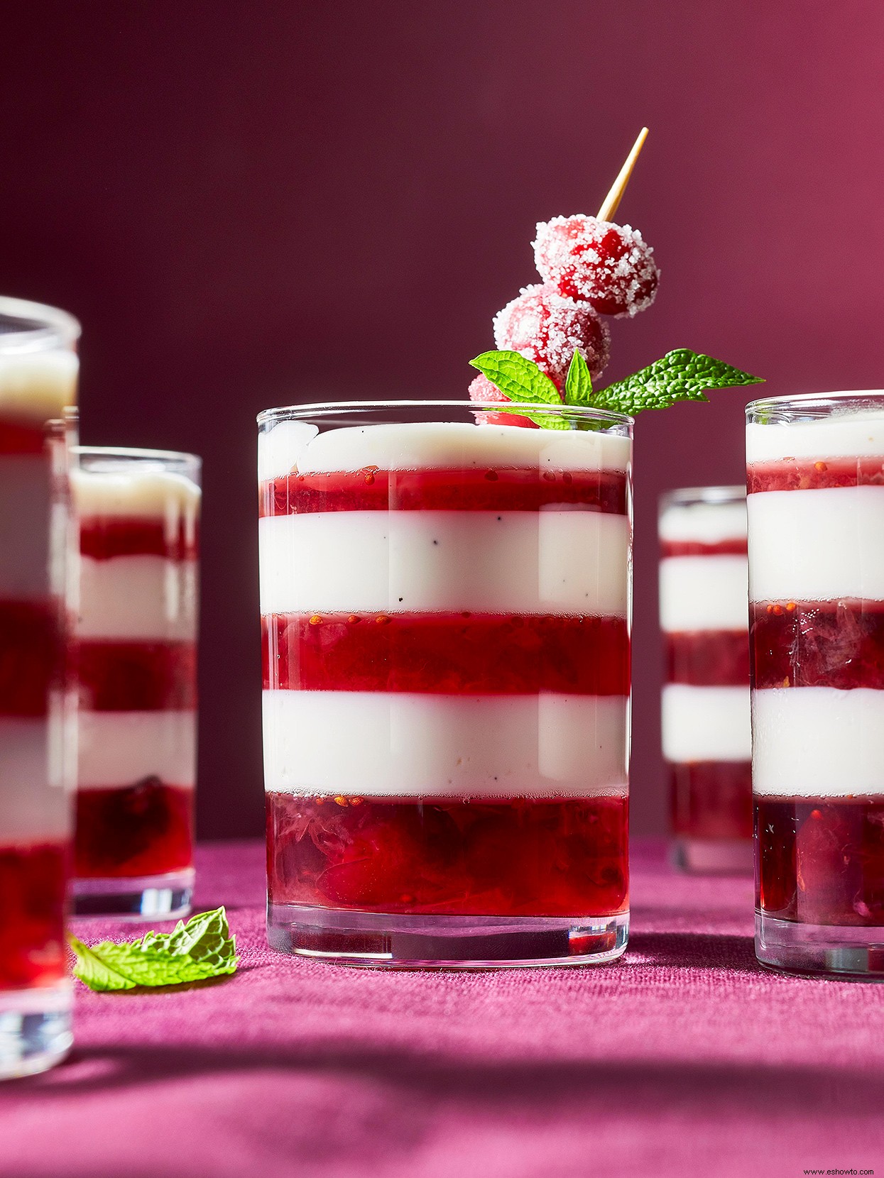 Panna Cotta espumosa de arándanos y jengibre 