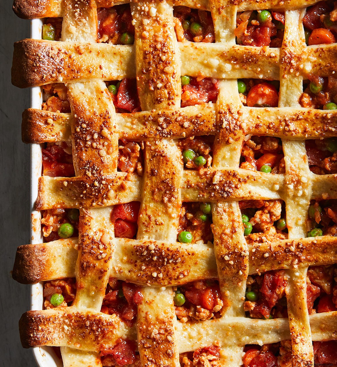 Pastel de verduras y pavo 