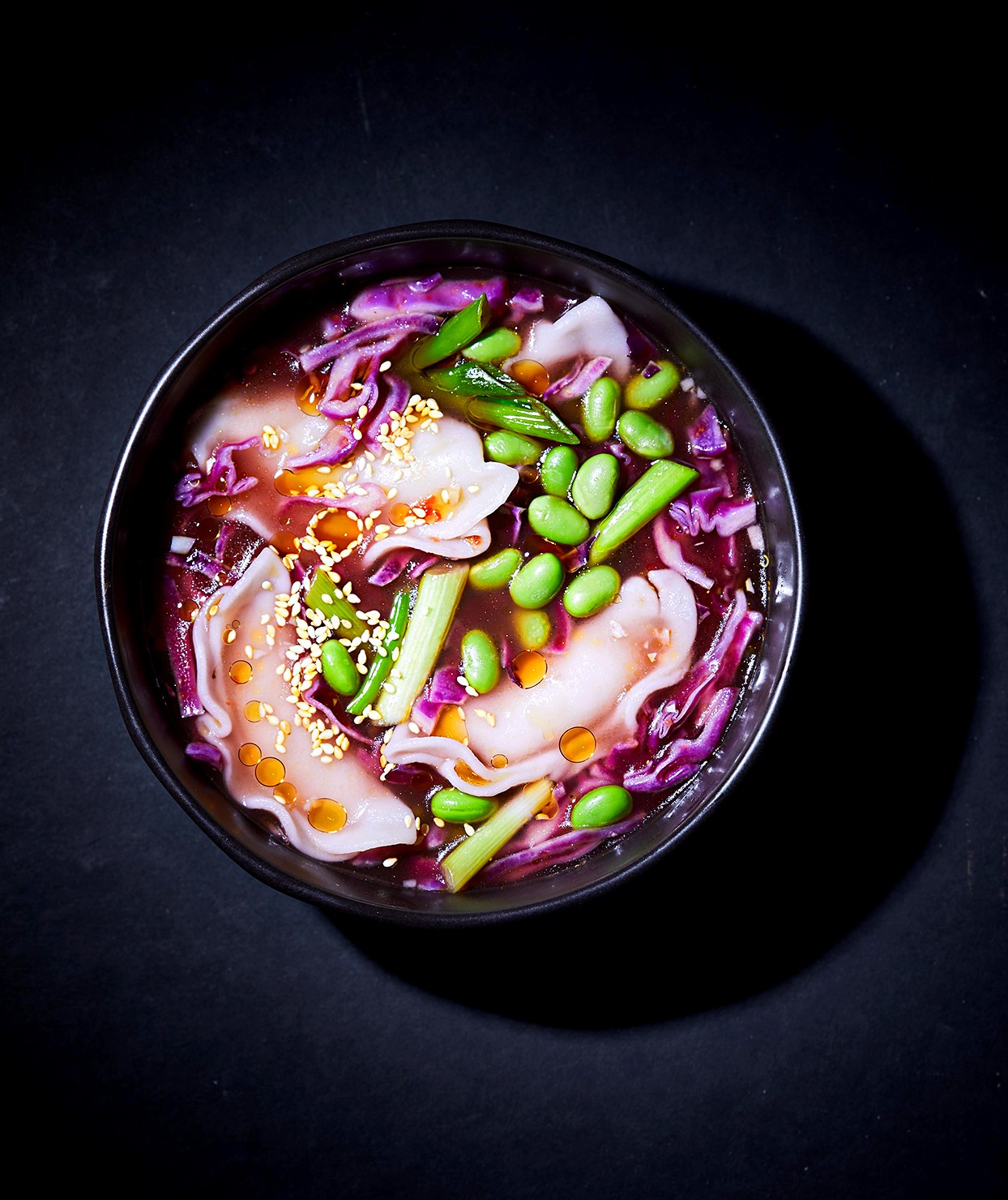 Sopa de albóndigas vegetariana de atajo 