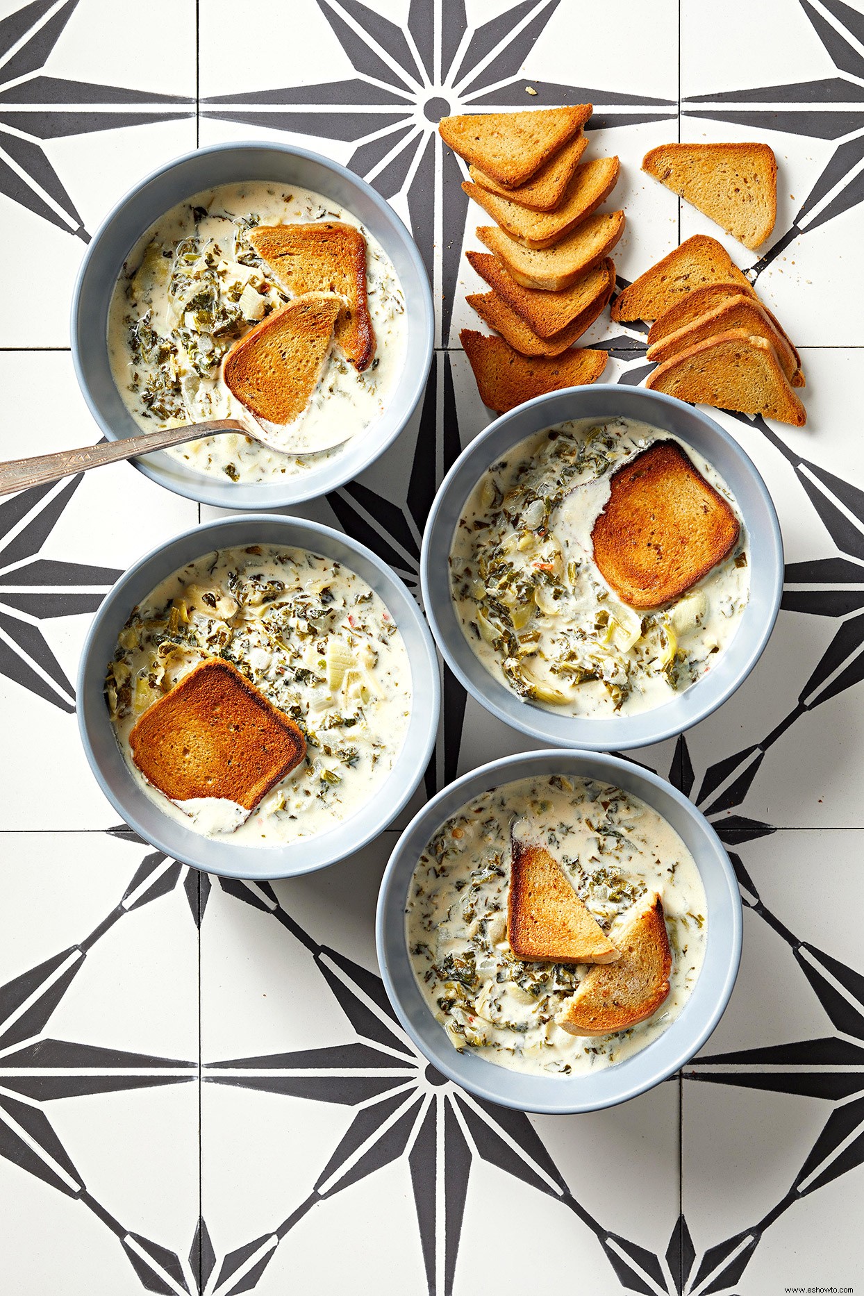 Sopa De Dip De Espinacas Y Alcachofas 