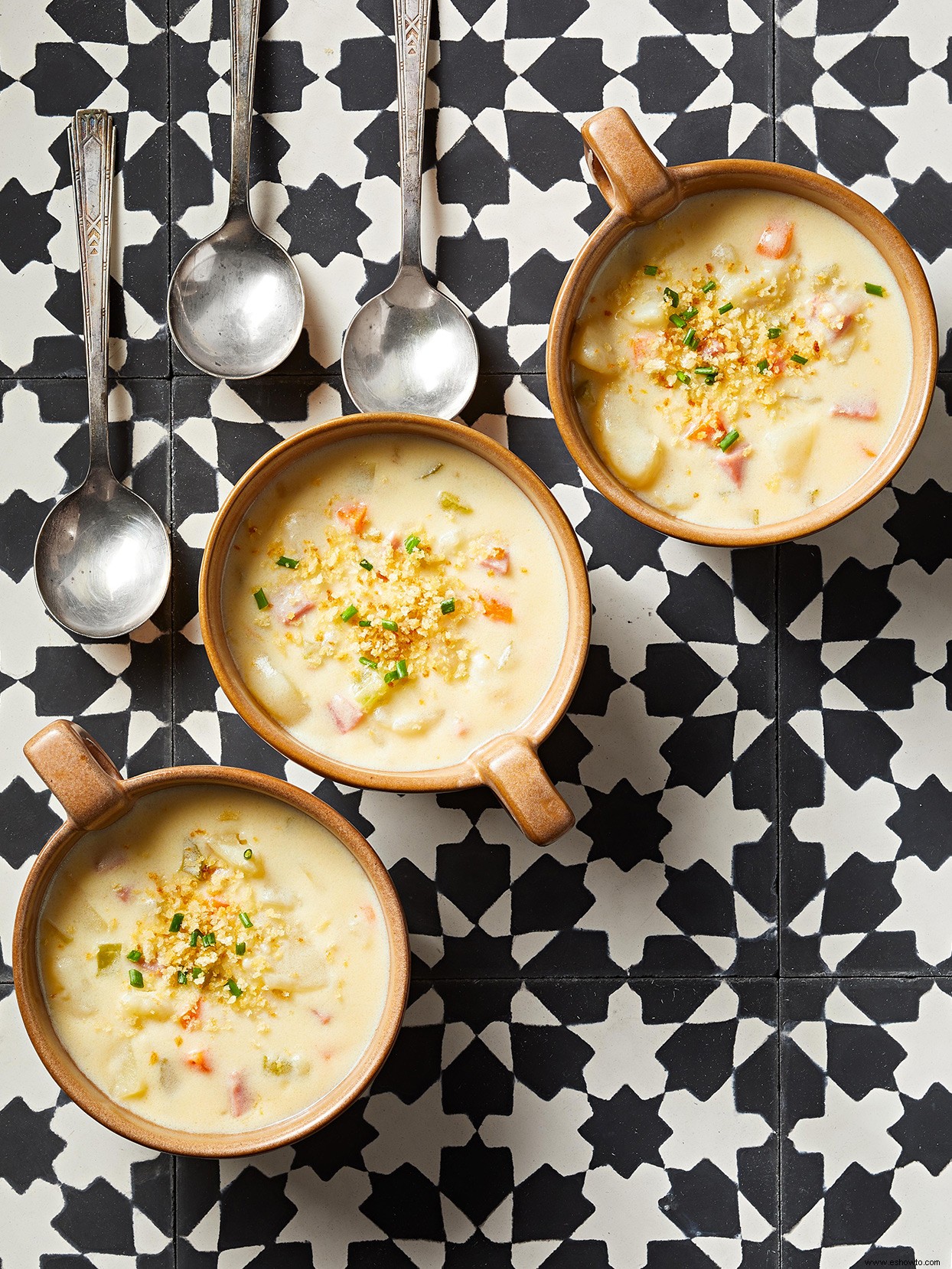 Sopa De Patatas Gratinadas Y Jamón 