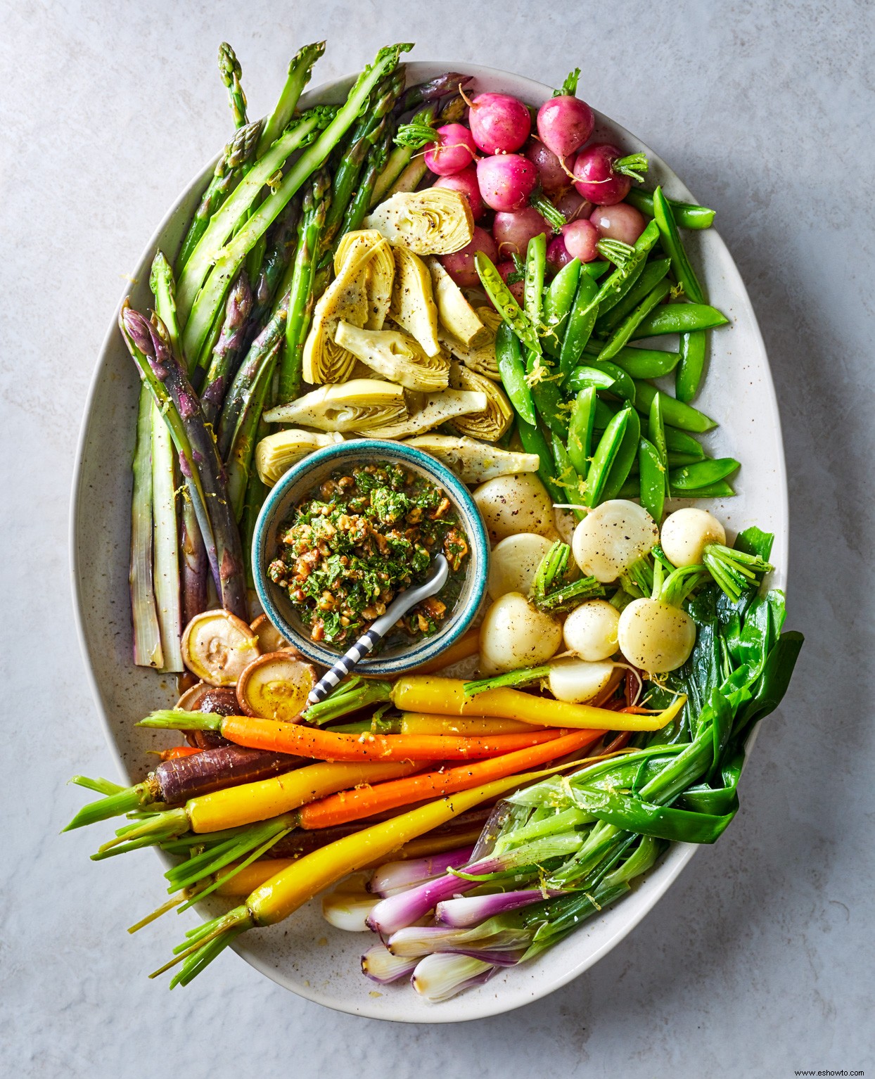 Verduras Escalfadas Con Relish De Nueces 