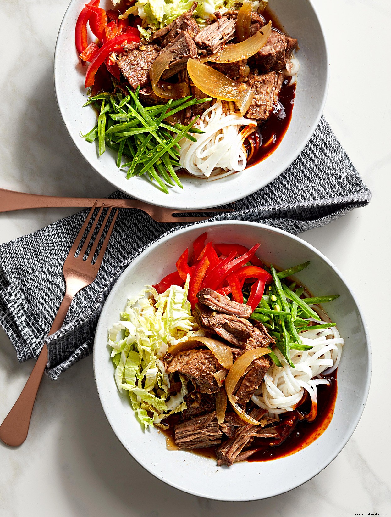 Tazones de carne coreanos lentos o rápidos 