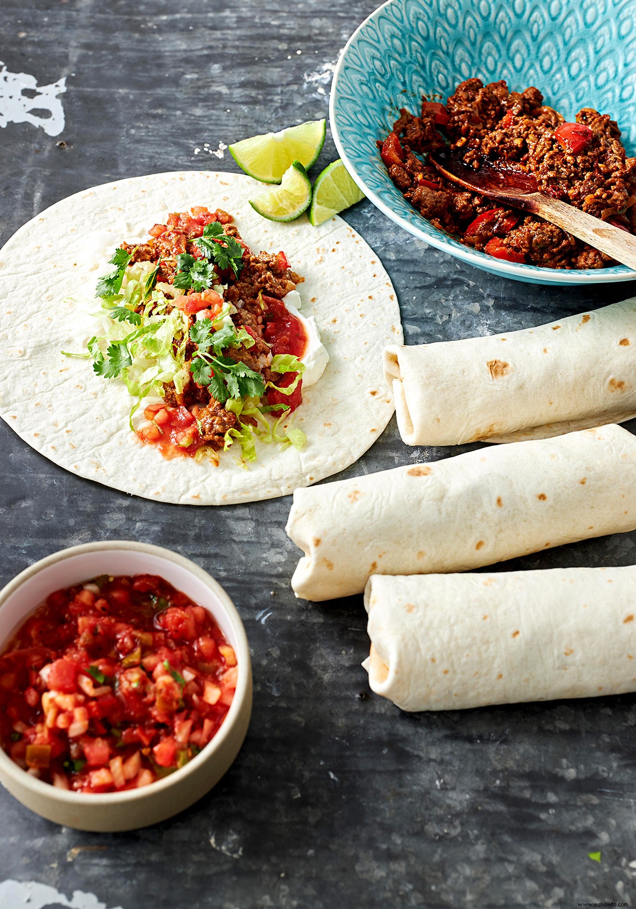 Burritos de carne adobada 