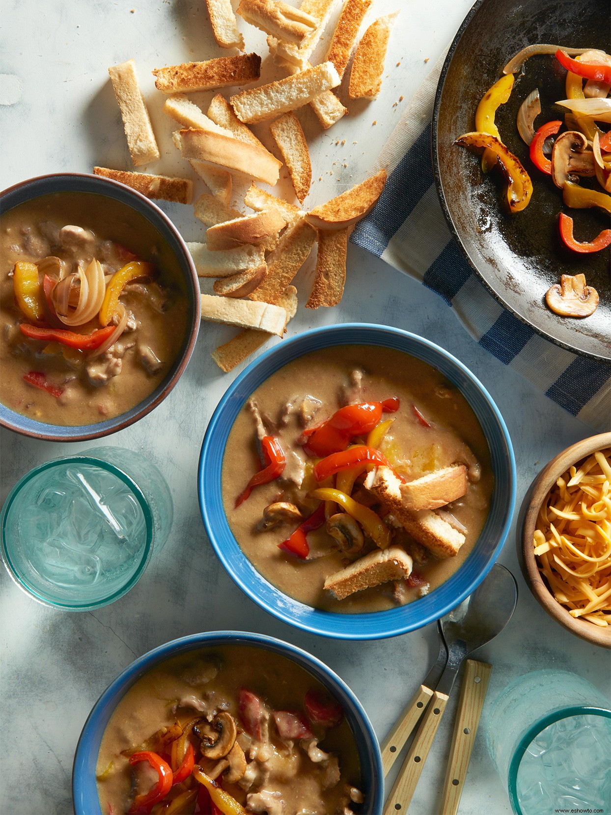 Sopa De Filete De Queso Filadelfia 