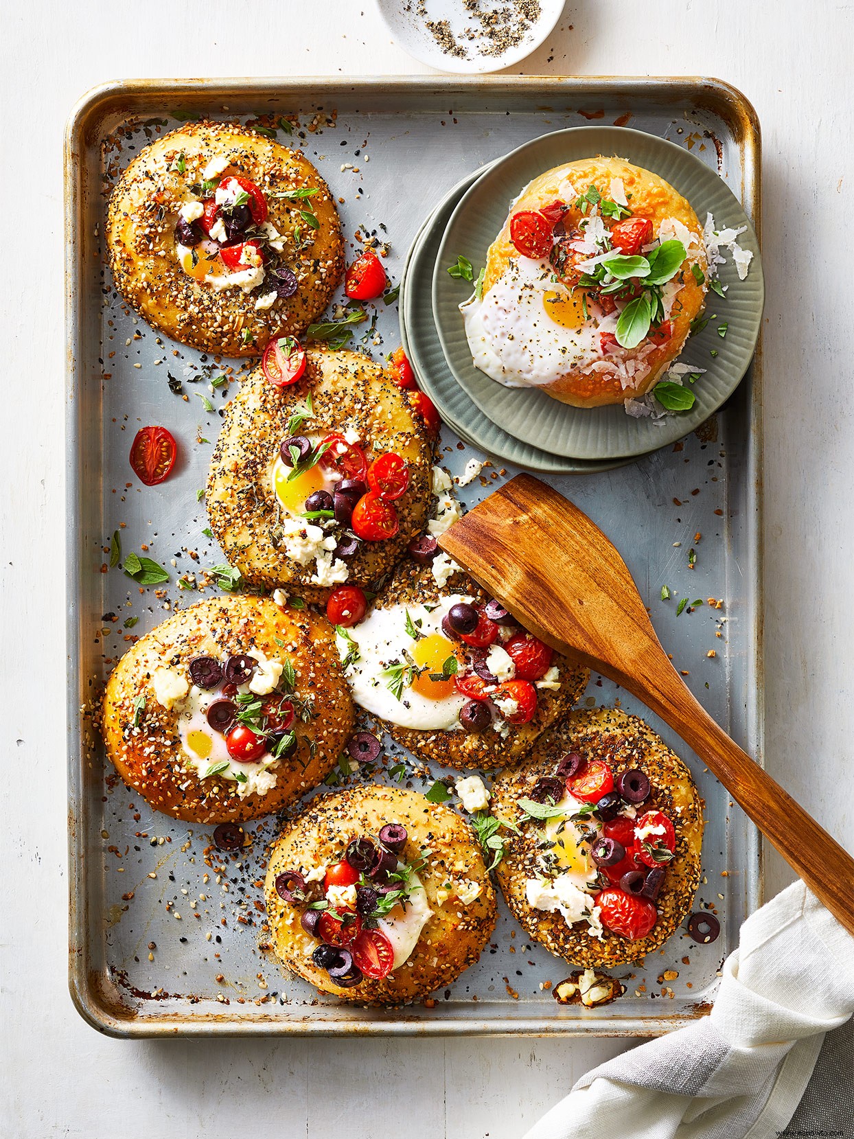 Bagels Rellenos De Huevo En Sartén 