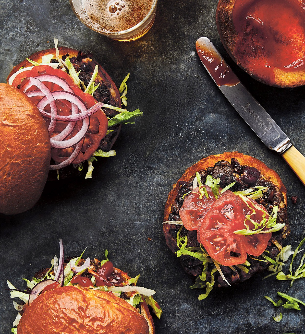 Hamburguesas De Champiñones Y Frijoles 