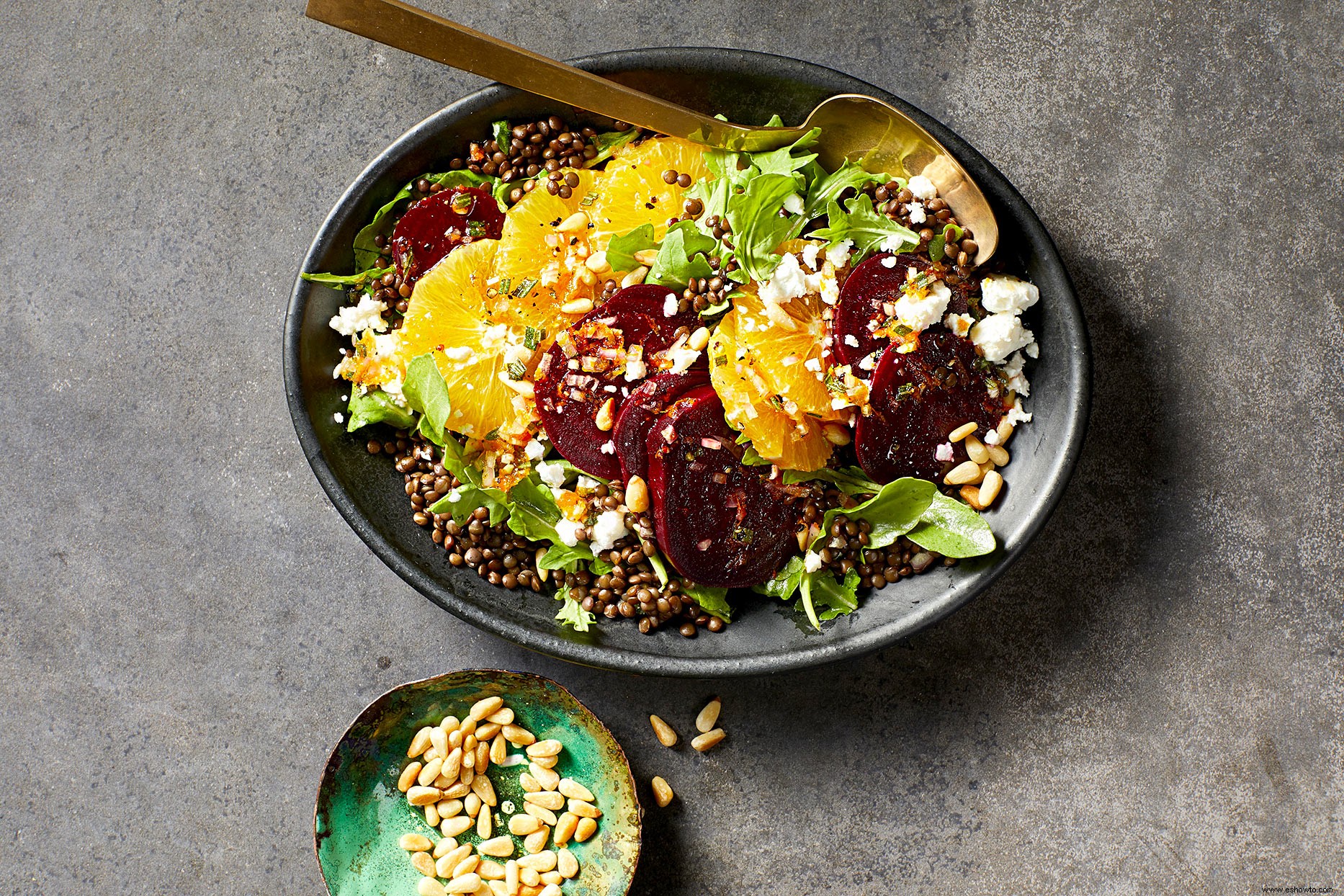 Ensalada De Lentejas Negras Con Naranjas Y Remolacha 