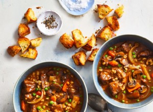 Estofado de Ternera con Cebada al Horno y Verduras Caramelizadas