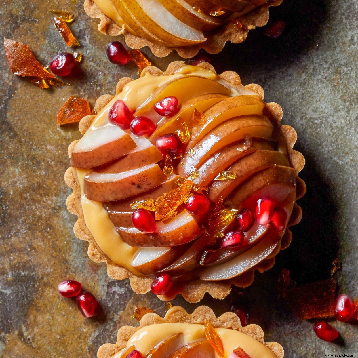 Tartaletas de Pera con Crema Pastelera Caramelizada 