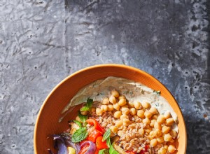 Cuenco Saludable de Tahini con Verduras Asadas, Farro y Garbanzos | Receta Fácil