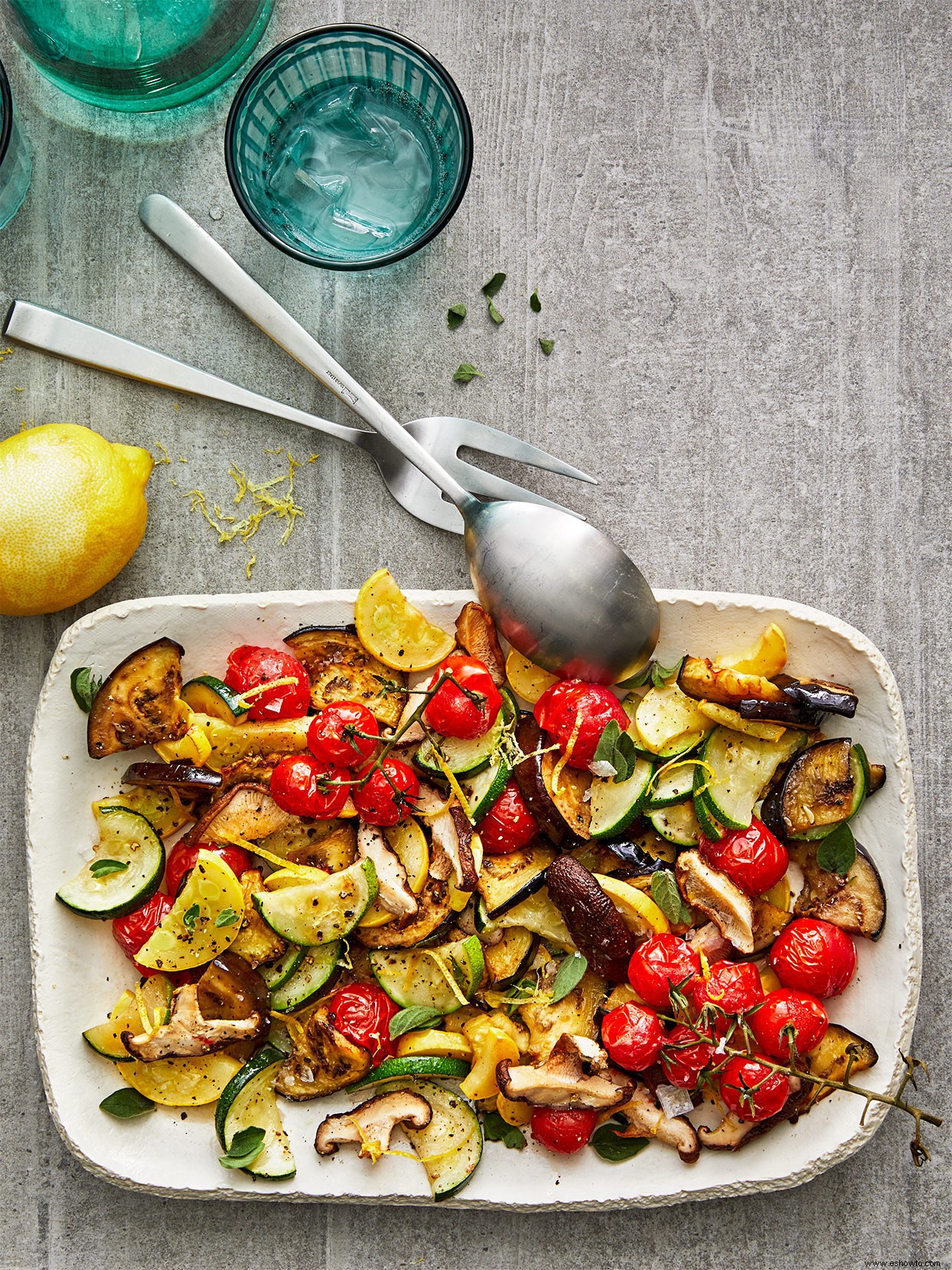 Mezcla de verduras mediterráneas fritas al aire 