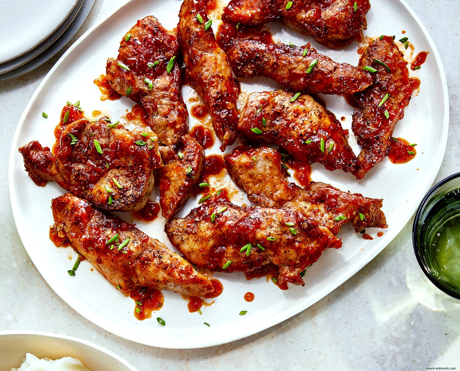 Costillas De Cerdo Glaseadas Con Jengibre Fritas Al Aire 