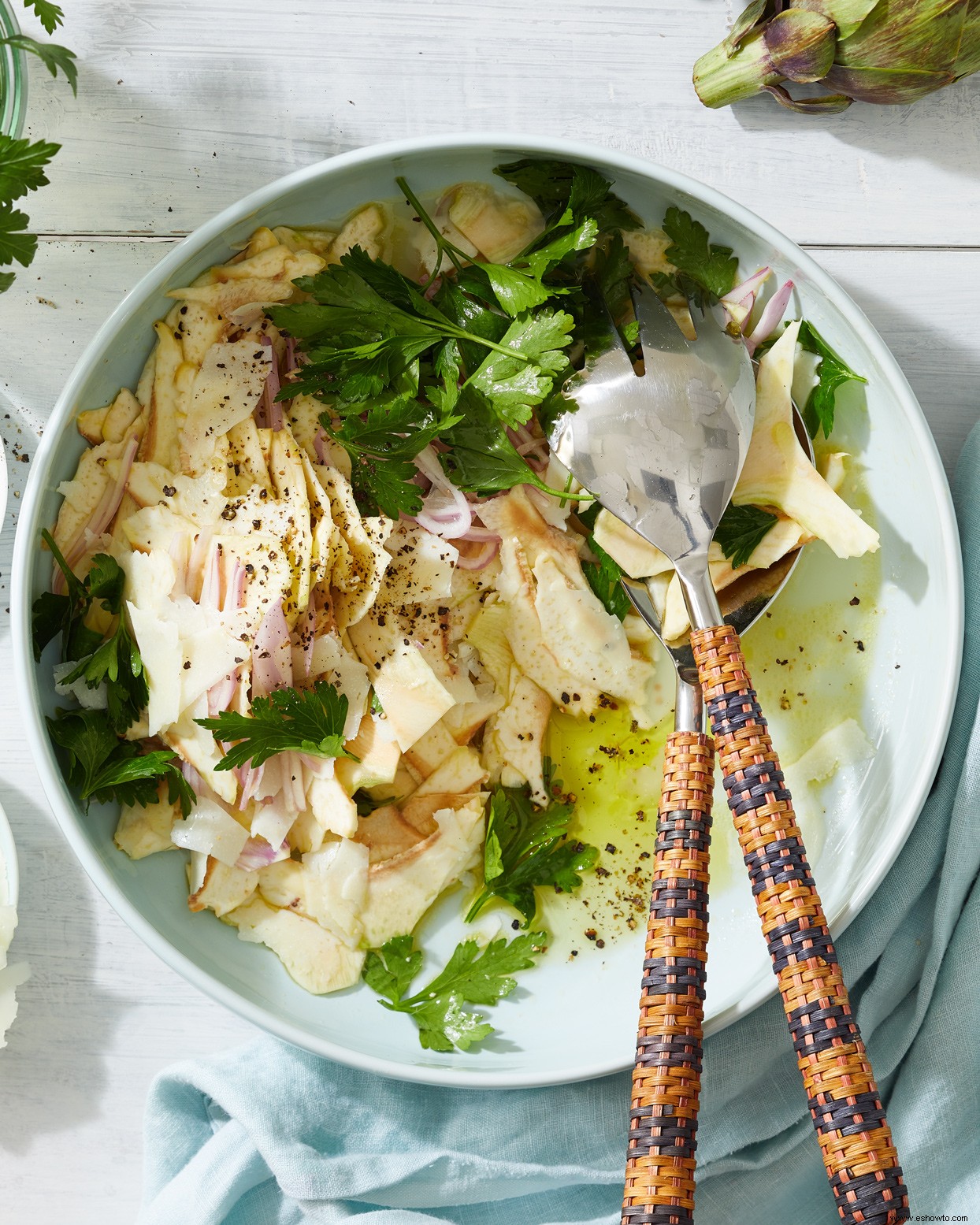 Ensalada De Alcachofas Crudas Con Queso Manchego 